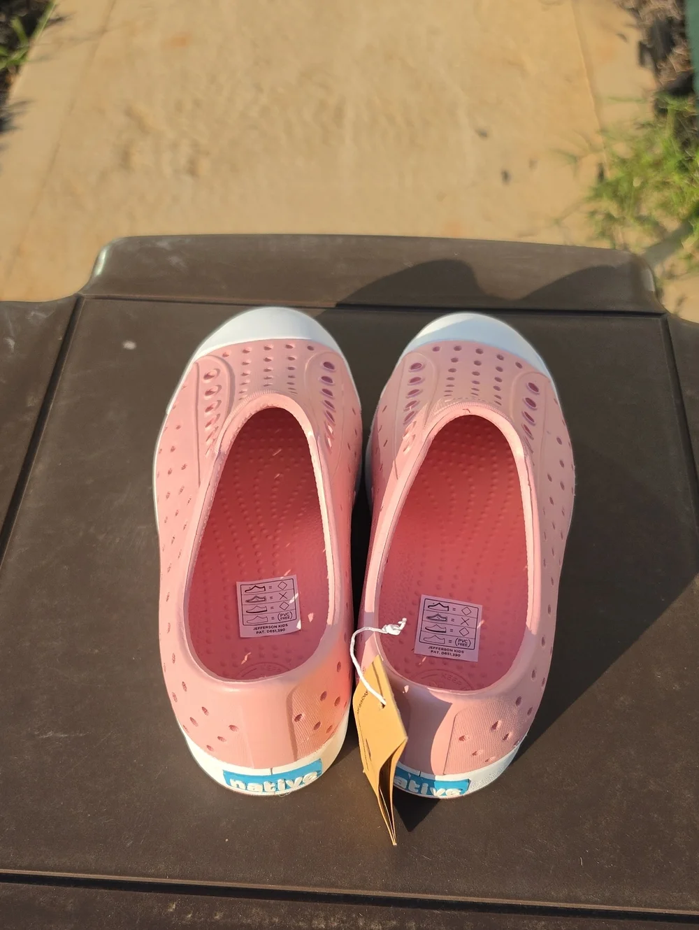 Native Shoes Kids' Jefferson Little Kid Size C13 Slip-On Rose Pink Shell White